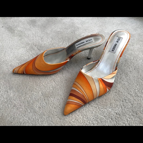 🧡STEVE MADDEN Satin Pumps+Silver Kitten Heels - Picture 2 of 6